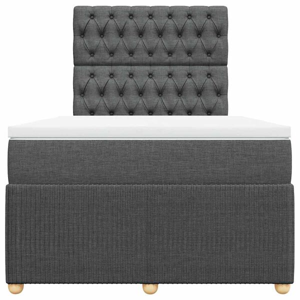 vidaXL Boxspringbett mit Matratze Dunkelgrau 120x190 cm Stoff