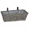 vidaXL H&auml;ngender Blumentopf Korb 2 pcs Grau 48 x 22 x 15 cm