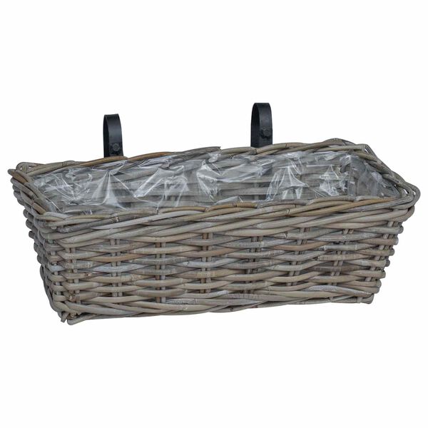 vidaXL H&auml;ngender Blumentopf Korb 2 pcs Grau 48 x 22 x 15 cm