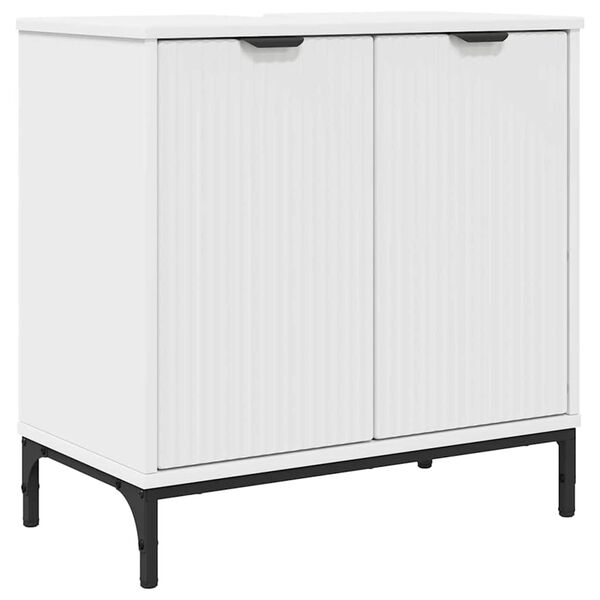 vidaXL Badezimmer Waschbecken Schrank mit T&uuml;r Wei&szlig; 60,5 x 33,5 x 61 cm