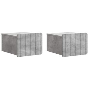 vidaXL Wandmontierter Nachttisch 2 stk. Betongrau 33 x 34,5 x 24 cm