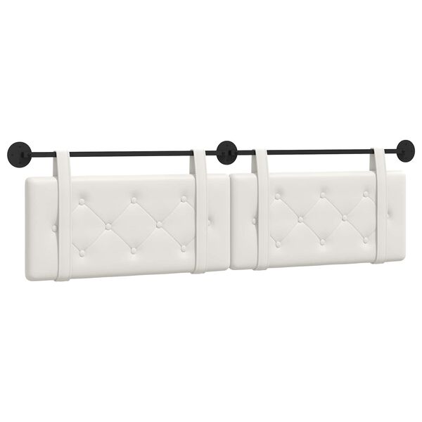 vidaXL H&auml;ngevorderseite Wandmontiert Wei&szlig; 190 x 55 x 5 cm Kunstleder