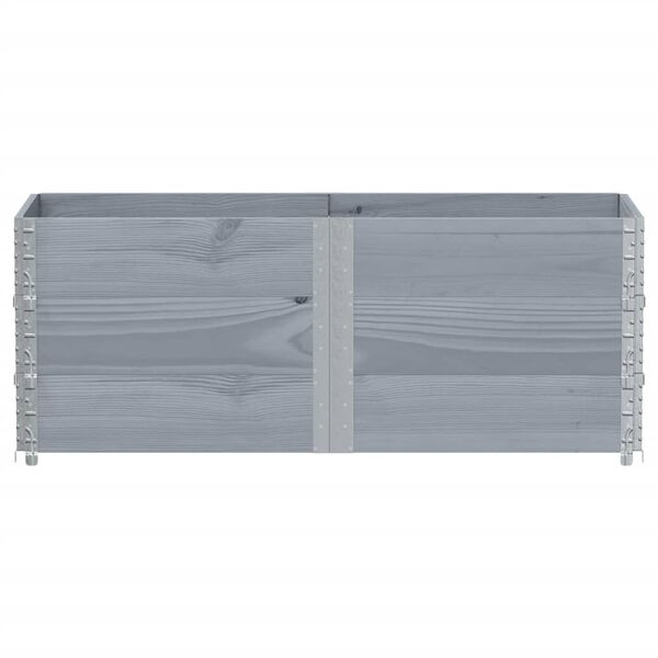 vidaXL Paletten-Aufsatzrahmen 3 Stk. Grau 150x50 cm Massivholz Kiefer