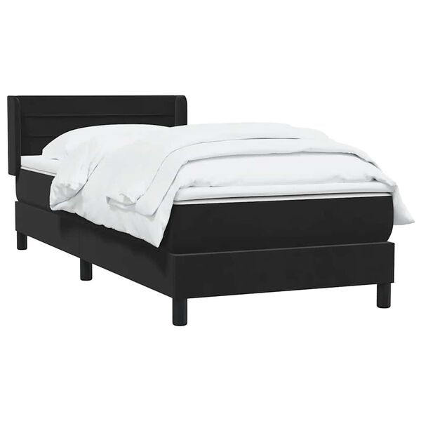 vidaXL Boxspringbett mit Matratze Schwarz 80x210 cm Samt
