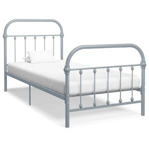vidaXL Bettgestell Grau Metall 90&times;200 cm