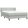 vidaXL Boxspringbett mit Matratze Hellgrau 160x220 cm Samt