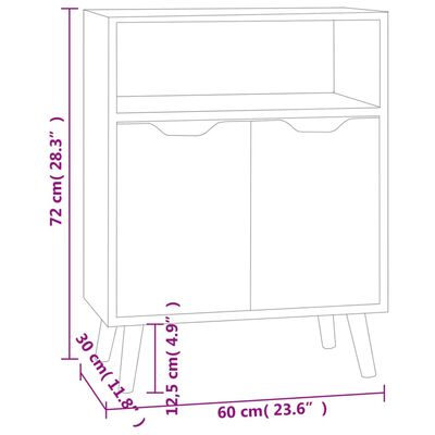 vidaXL Sideboard Hochglanz-Schwarz 60x30x72 cm Holzwerkstoff