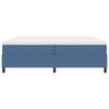 vidaXL Boxspringbett Blau und Wei&szlig; 200 x 200 cm Cordstoff