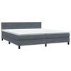 vidaXL Boxspringbett mit Matratze & LED Dunkelgrau 180x220 cm Samt