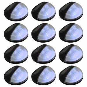 vidaXL Outdoor Solar-Wandleuchten LED 12 Stk. Rund Schwarz