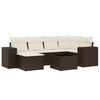 vidaXL 7-tlg. Garten-Sofagarnitur mit Kissen Braun Poly Rattan