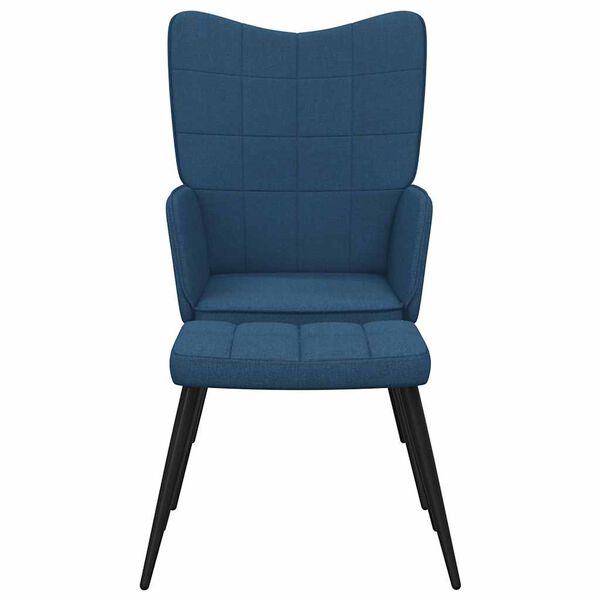 vidaXL Relaxsessel mit Hocker Blau Stoff