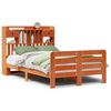 vidaXL Massivholzbett mit Regal ohne Matratze Wachsbraun 120x190 cm