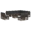 vidaXL Gartensofa-set 13 stk. Grau Poly-Rattan