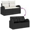 vidaXL Gartensofa-set mit Kissen 9 pcs Schwarz Poly Rattan