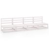 vidaXL Outdoor-Sofa 4-Sitzer Wei&szlig; Massivholz Kiefer