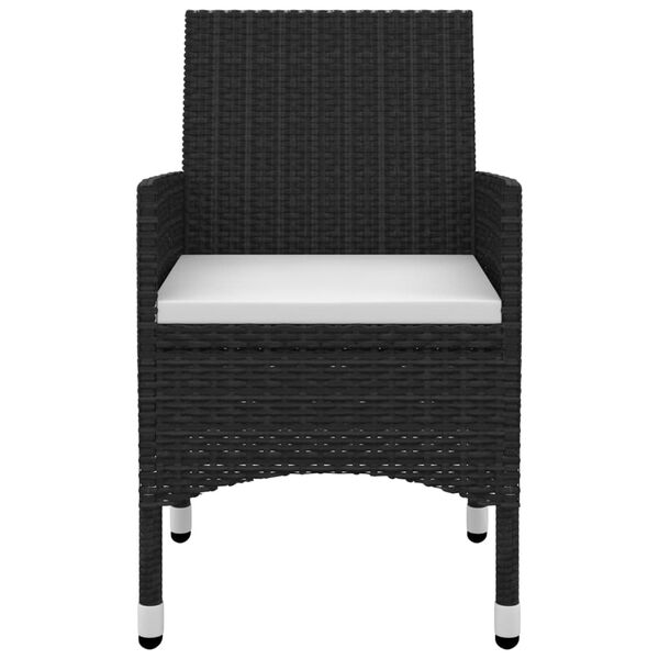 vidaXL 7-tlg. Garten-Essgruppe mit Kissen Poly Rattan und Glas