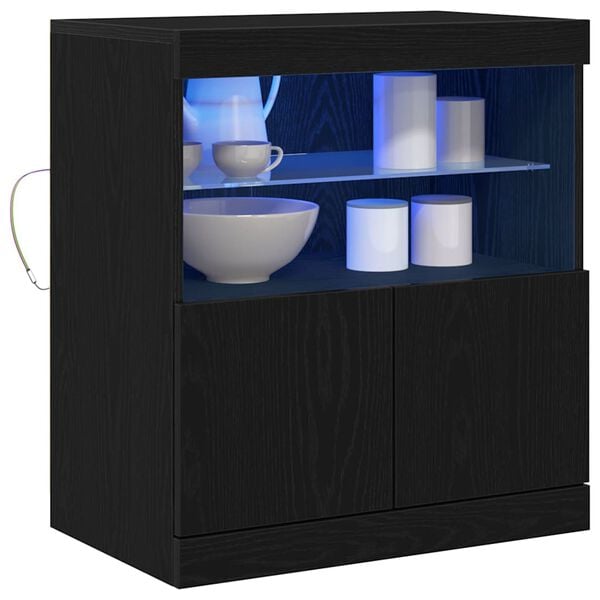 vidaXL Sideboard Schwarz 60 x 37 x 67 cm Holzwerkstoff