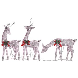 vidaXL Weihnachtsdeko LED Rentiere 270x7x90 cm Golden Warmwei&szlig;