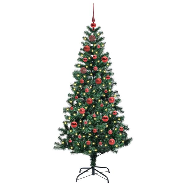 vidaXL Künstlicher vorbeleuchteter Weihnachtsbaum Grün 150 cm