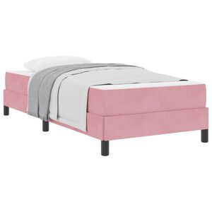 vidaXL Boxspringbett mit Matratze Rosa 90 x 200 cm Stoff