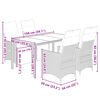 vidaXL 5-tlg. Garten-Bistro-Set mit Kissen Grau Poly Rattan