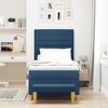 vidaXL Boxspringbett mit Matratze mit Kopfteil Blau 100 x 200 cm Stoff