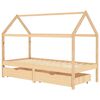 vidaXL Kinderbett mit Schubladen Massivholz Kiefer 90x200 cm