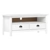 vidaXL TV-Schrank Hill Wei&szlig; 110x40x47 cm Massivholz Kiefer