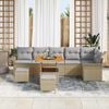 vidaXL Garten-Sofa-Set mit Kissen mit Kissen 9 pcs Beige und Hellgrau