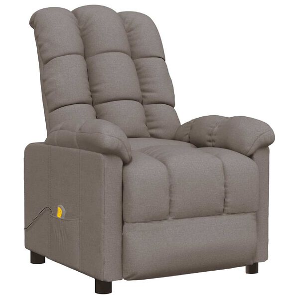 vidaXL Massagesessel Taupe Stoff
