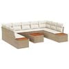 vidaXL Gartensofa-set 10 Stk. Beige Poly Rattan