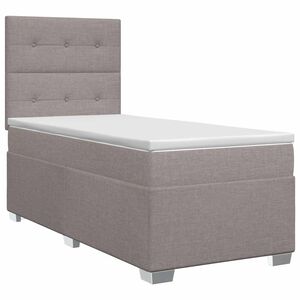 vidaXL Boxspringbett mit Matratze Taupe 80 x 200 cm Stoff