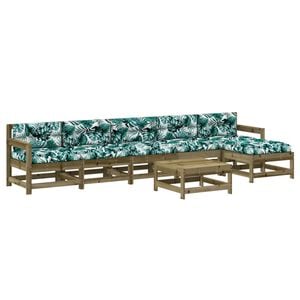 vidaXL 7-tlg. Garten-Lounge-Set mit Kissen Imprägniertes Kiefernholz