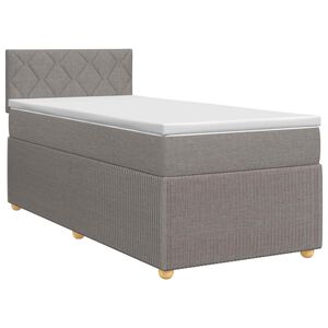 vidaXL Boxspringbett mit Matratze mit Kopfteil Taupe 80 x 200 cm Stoff