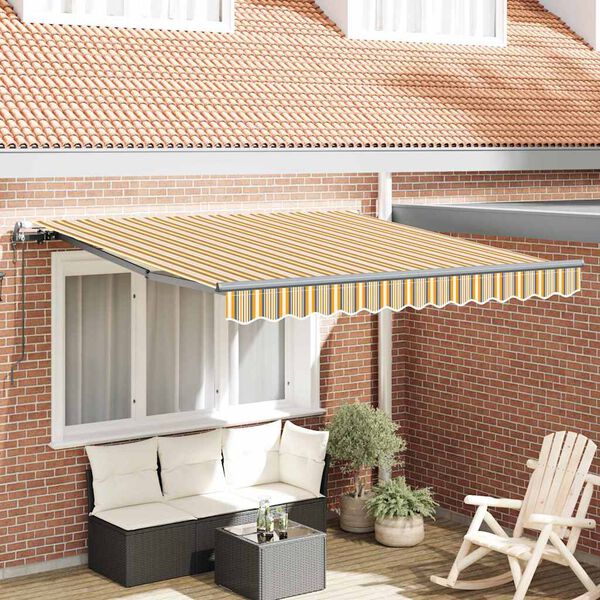 vidaXL Einziehbare Markise Mehrfarbig 350 x 250 cm Stoff und Aluminium