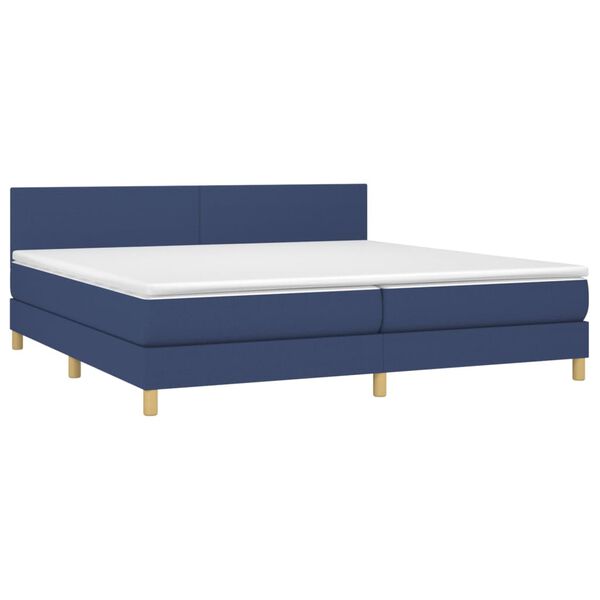 vidaXL Boxspringbett mit Matratze Blau 200x200 cm Stoff
