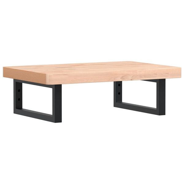 vidaXL Waschbeckenregal Wandmontage Stahl und Massivholz Buche