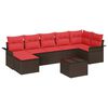 vidaXL Gartensofa-set 8 stk. Braun Poly-Rattan