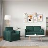 vidaXL Sofa 2 pcs Dunkelgr&uuml;n