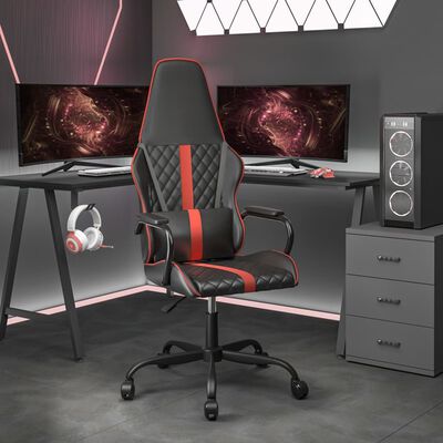 vidaXL Gaming-Stuhl mit Massagefunktion Rot und Schwarz Kunstleder