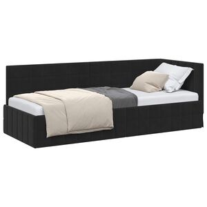 vidaXL Eckbettgestell Schwarz 80 x 200 cm Samt