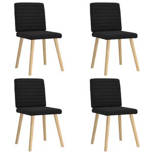 vidaXL Esszimmerst&uuml;hle 4 Stk. Schwarz Stoff