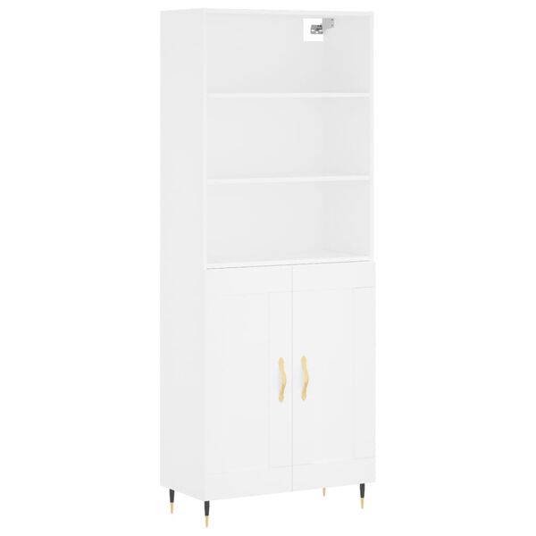 vidaXL Highboard Wei&szlig; 69,5x34x180 cm Holzwerkstoff