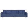 vidaXL Schlafsofa 2-Sitzer mit 2 Kissen Blau Stoff