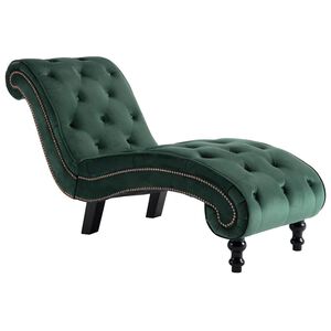 vidaXL Chaiselongue Gr&uuml;n Samt