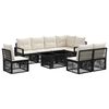vidaXL Gartensofa-set 9 stk. Schwarz und Cremewei&szlig; Poly-Rattan