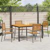 vidaXL Garten Essgruppe 5 pcs Grau 150 x 90 x 75 cm Poly-Rattan