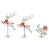 vidaXL Weihnachtsrentier mit Schlitten 3 stk. 72 LEDs Warmes Wei&szlig;