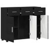 vidaXL Sideboard mit Regal Schwarz 88,5 x 30,5 x 73 cm Holzwerkstoff